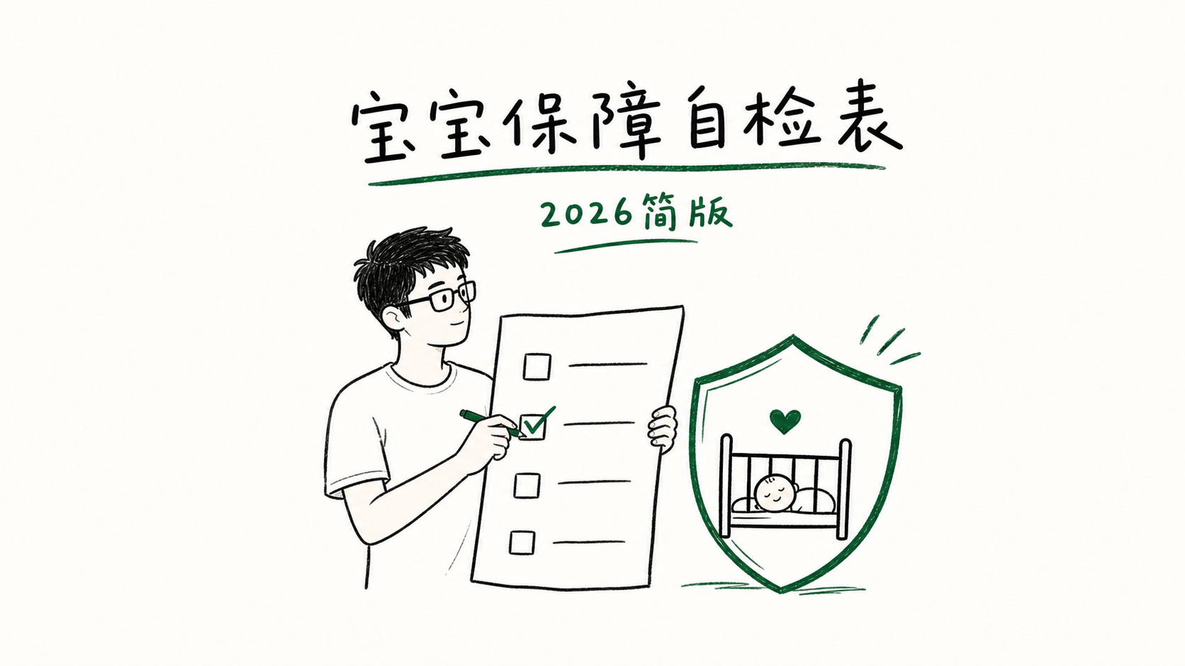 张山风的宝宝保险保障自检表2026简版手绘封面