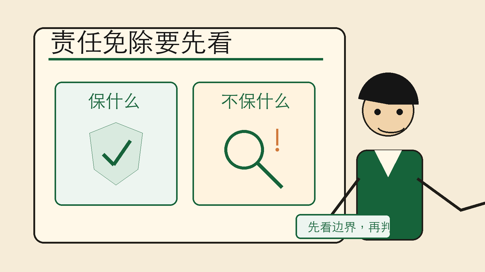 责任免除要先看,保什么和不保什么都重要