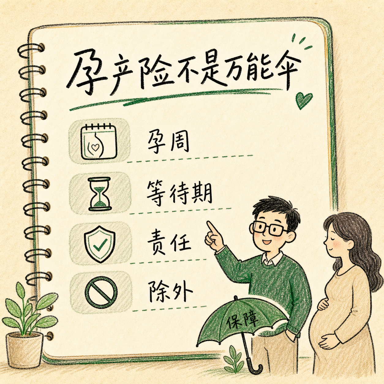 孕产险不是万能伞，先看孕周等待期责任和除外