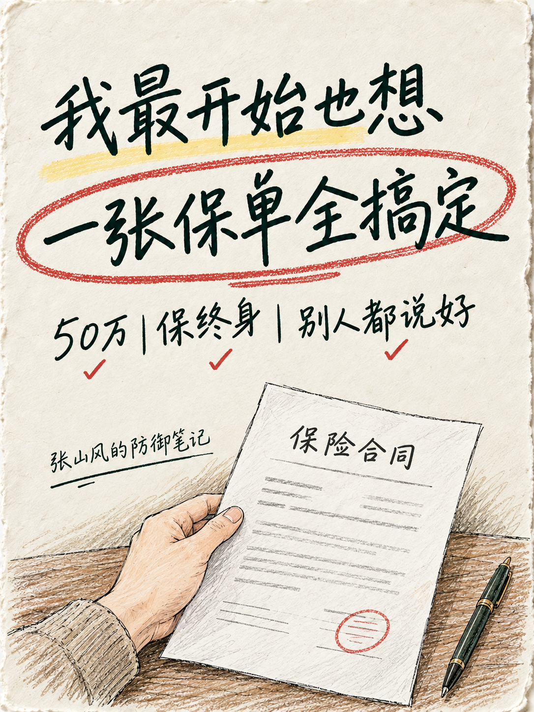 我最开始也想一张保单全搞定