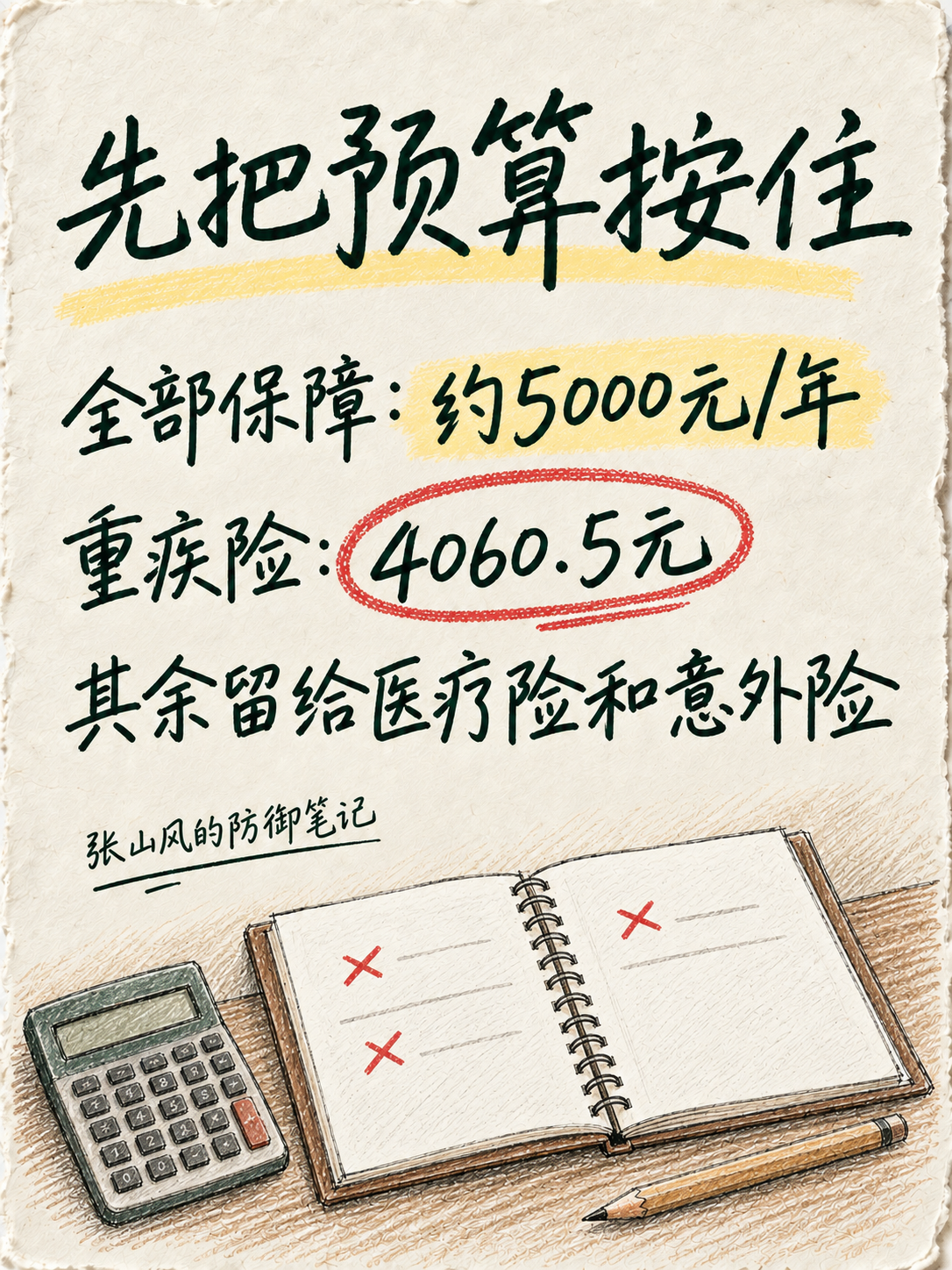 孩子保险预算约5000元,重疾险4060.5元