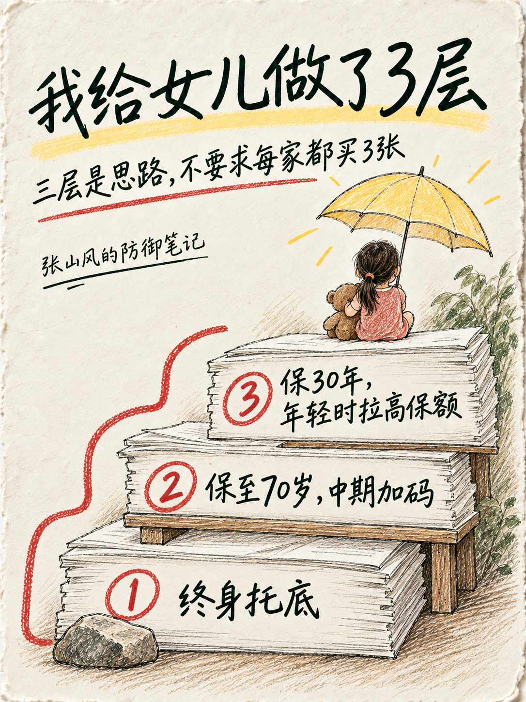 少儿重疾险三层阶梯式配置思路